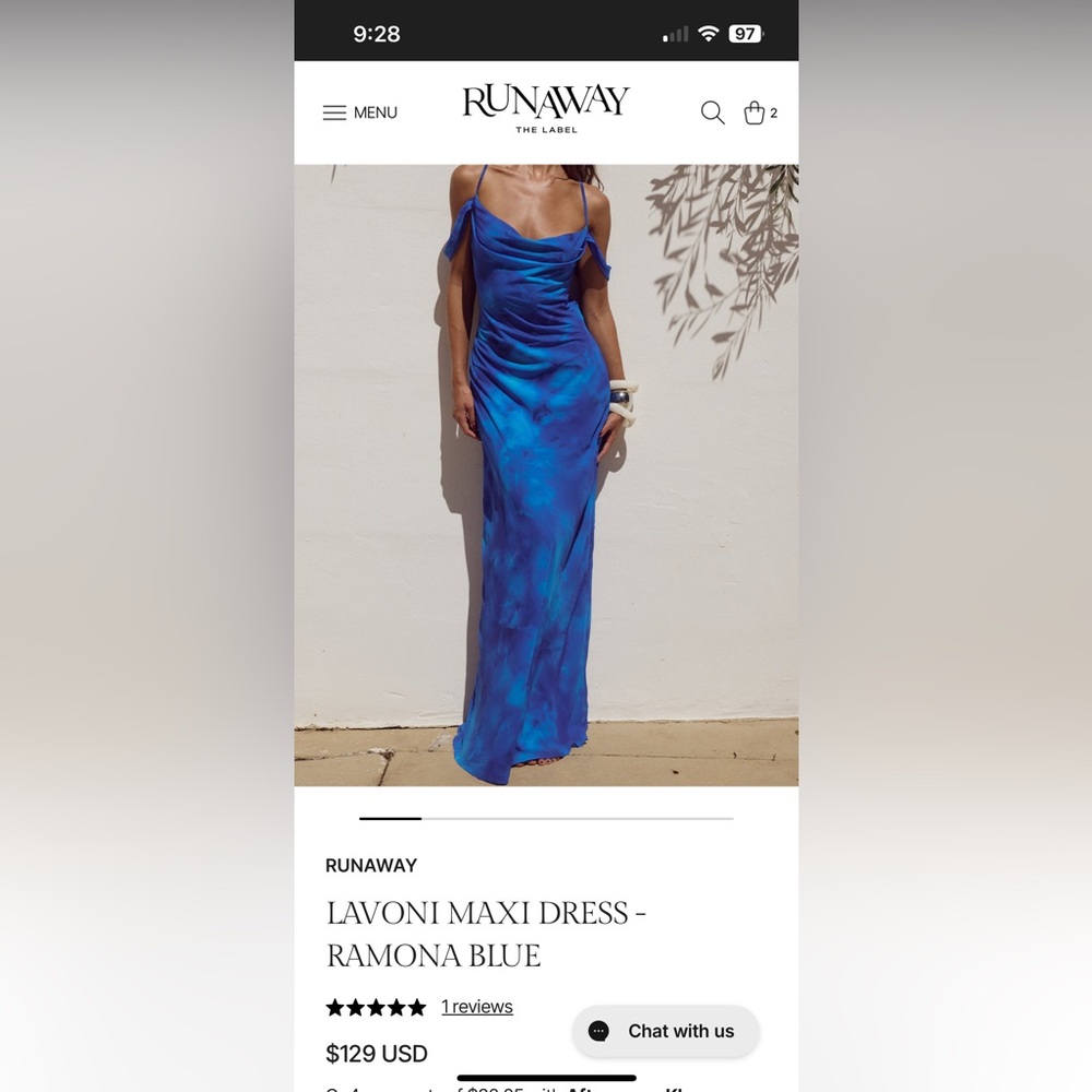 Elegant Blue Maxi Dress - Picture 2 of 4